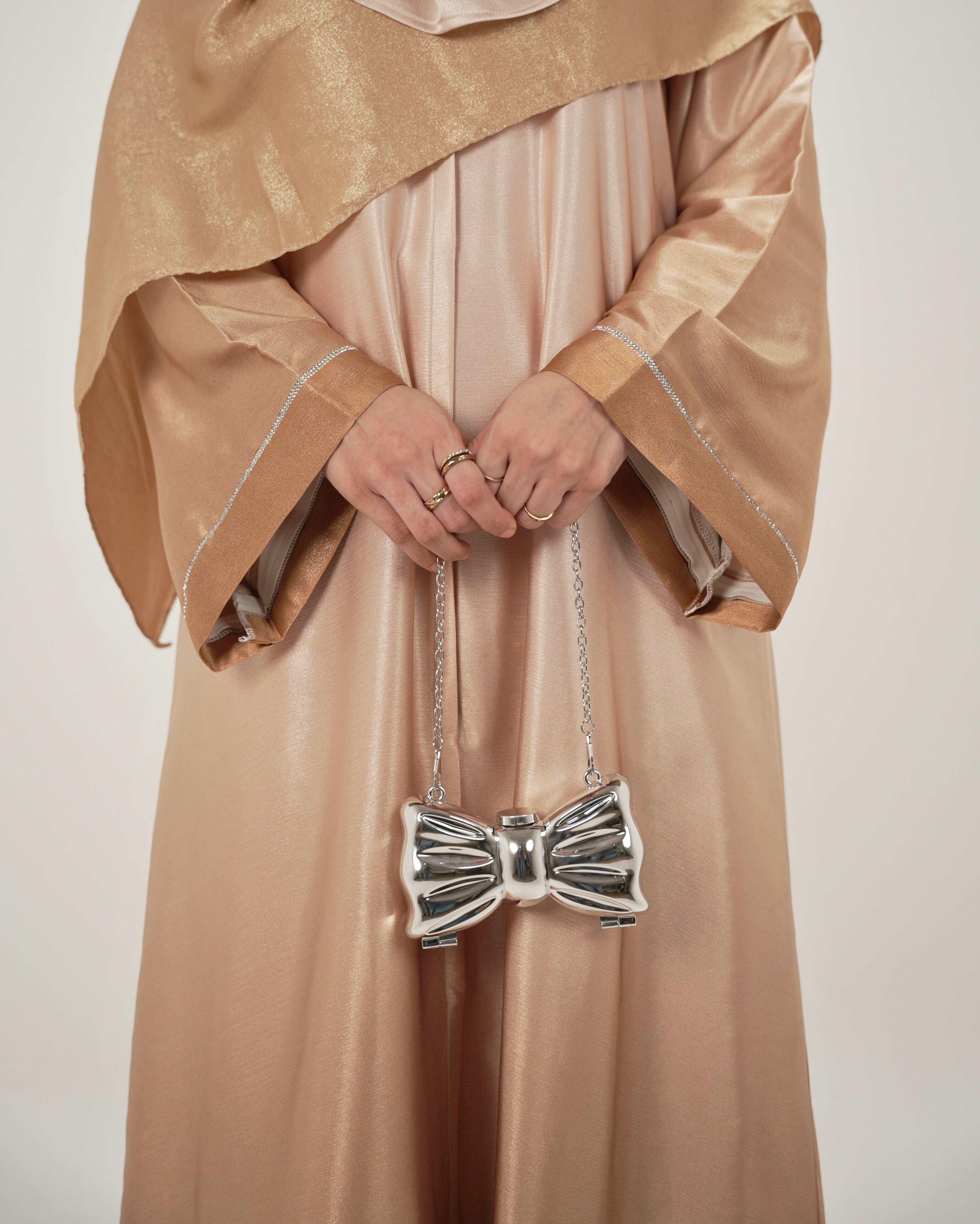 Luxe Ombre Abaya with Matching Organza Hijab & Niqab - Gold