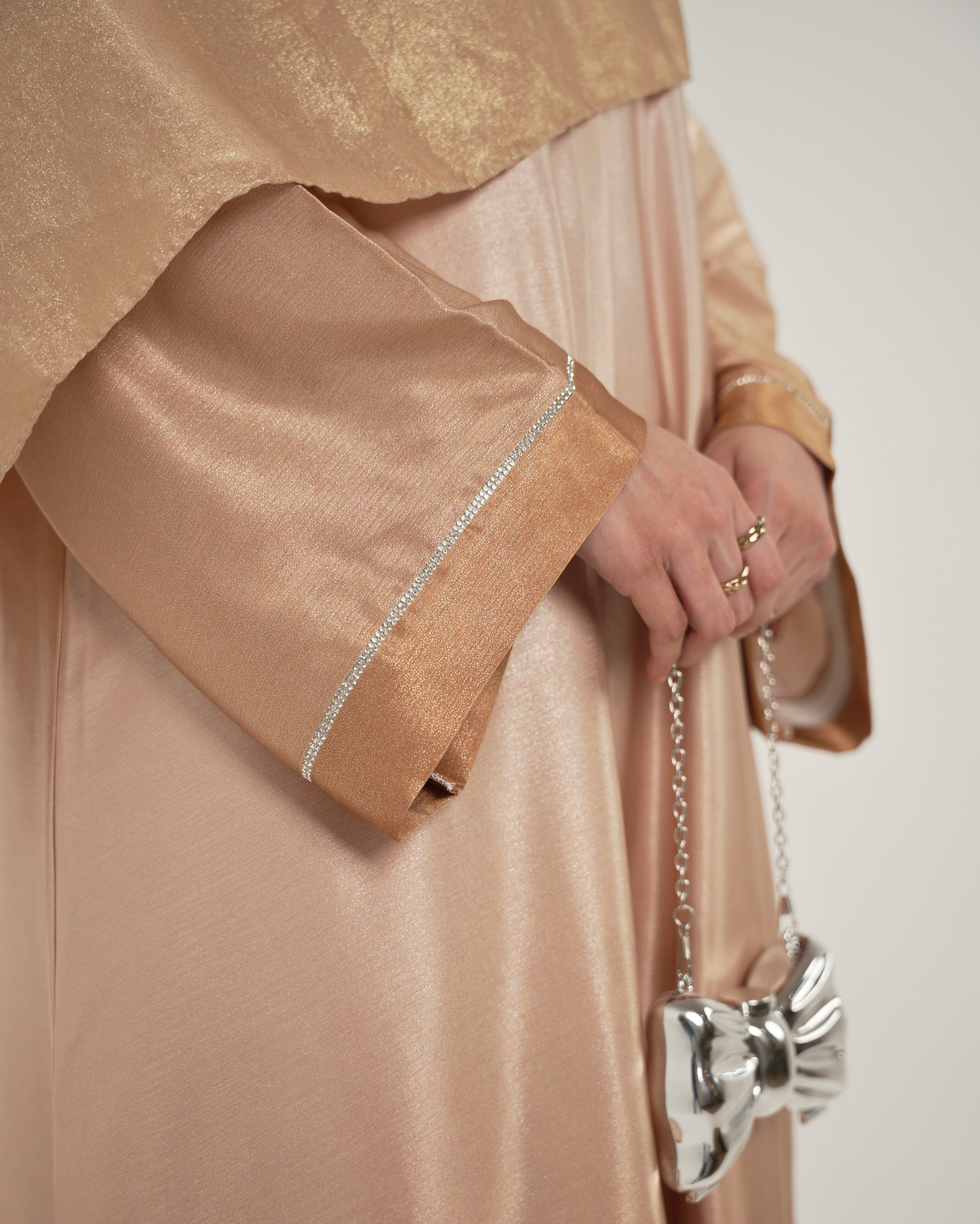 Luxe Ombre Abaya with Matching Organza Hijab & Niqab - Gold