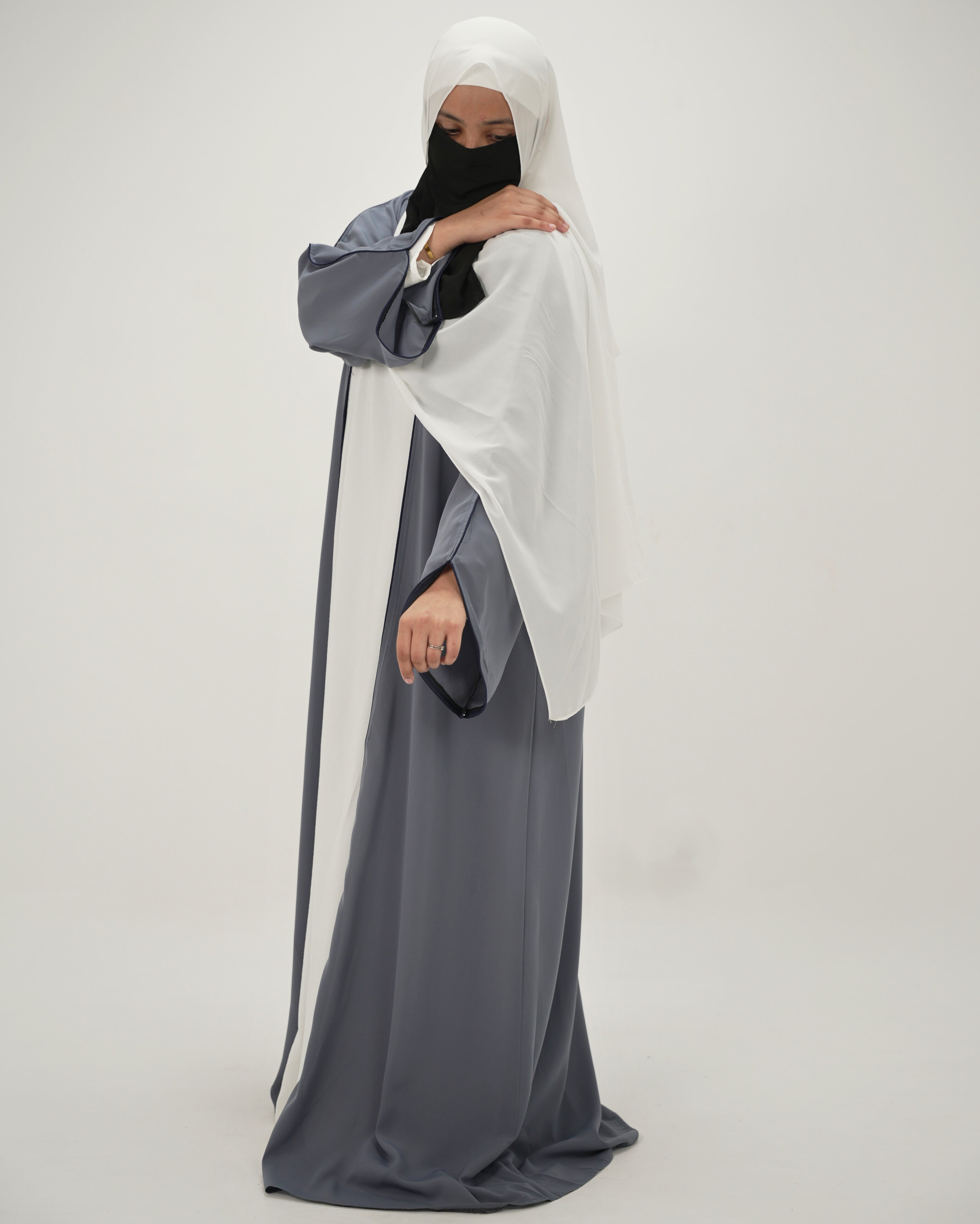 Sakinah | Shrug Abaya Set - Grey