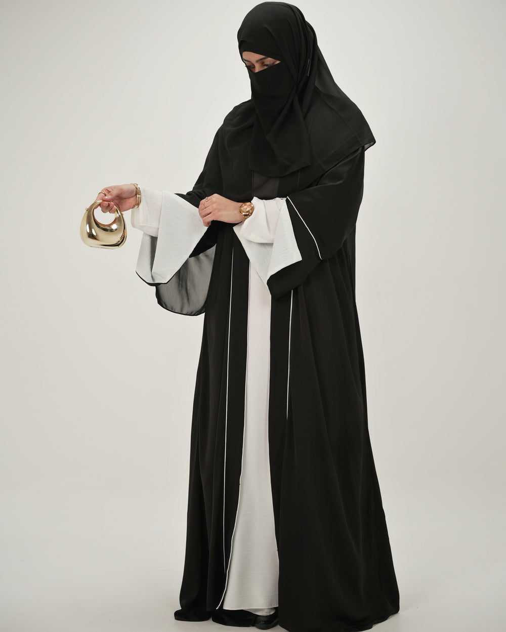Alina | Shrug Abaya Set - Black