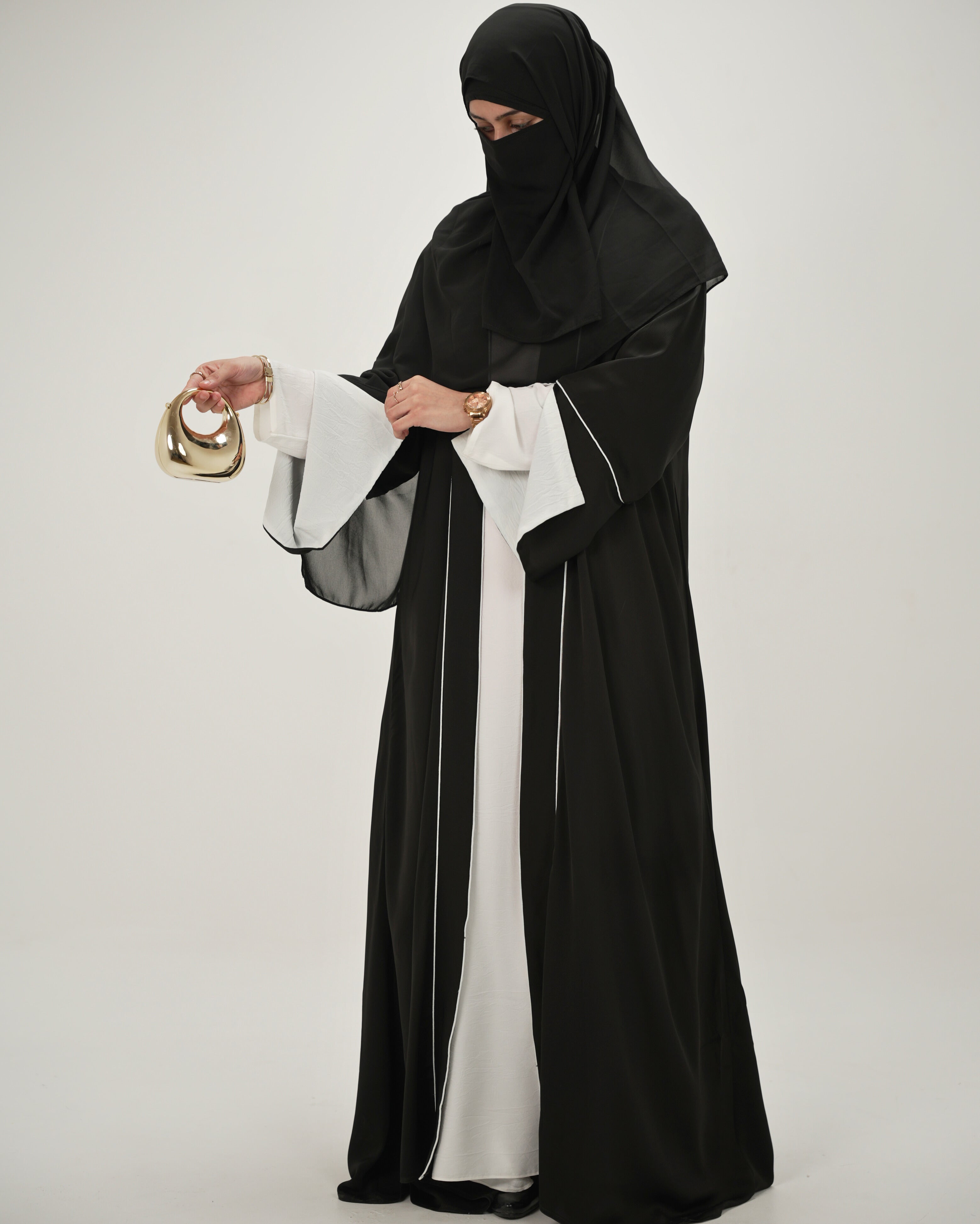 Alina | Shrug Abaya Set - Black