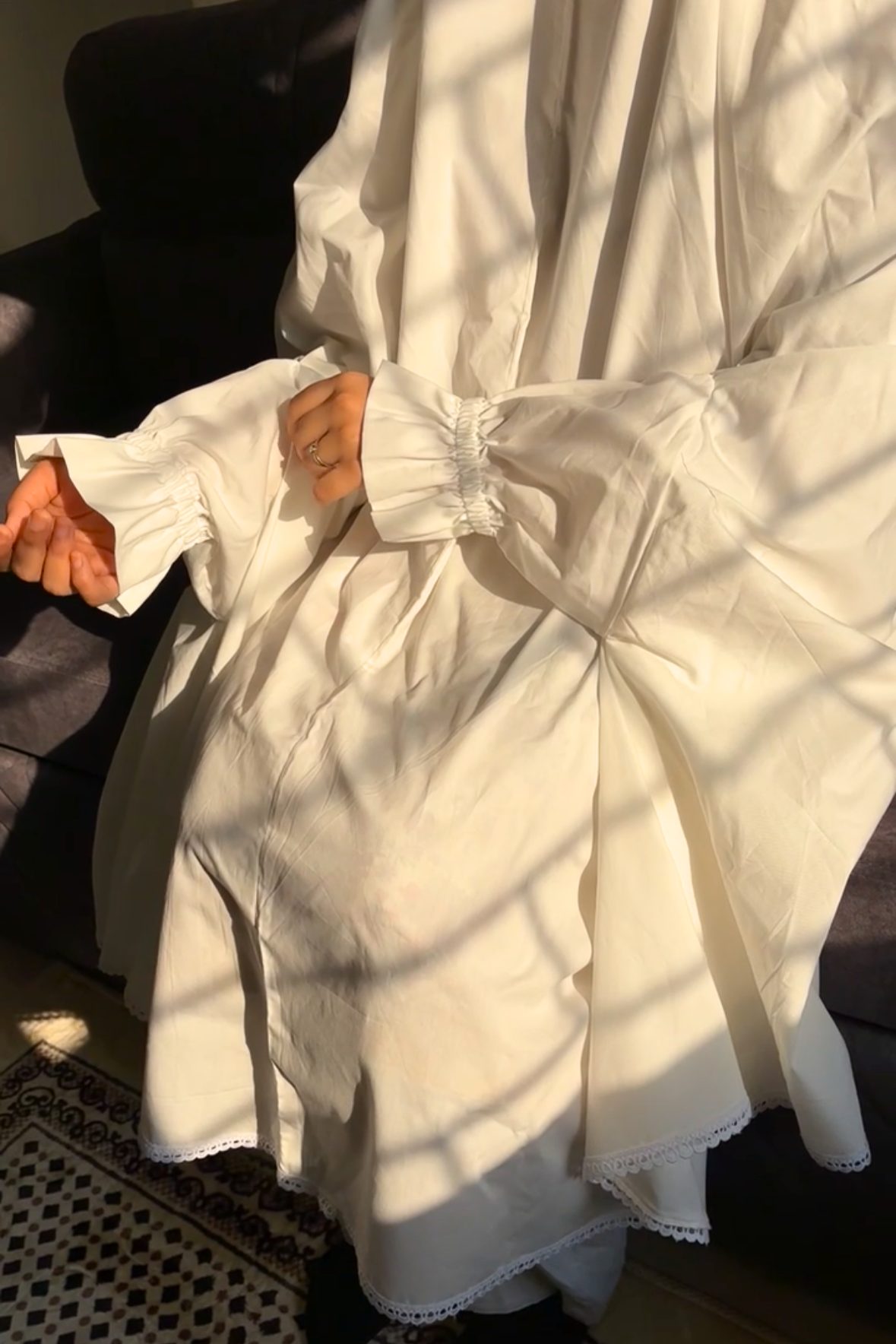 Noor | White Knee-Length Cotton Namaz Makhna