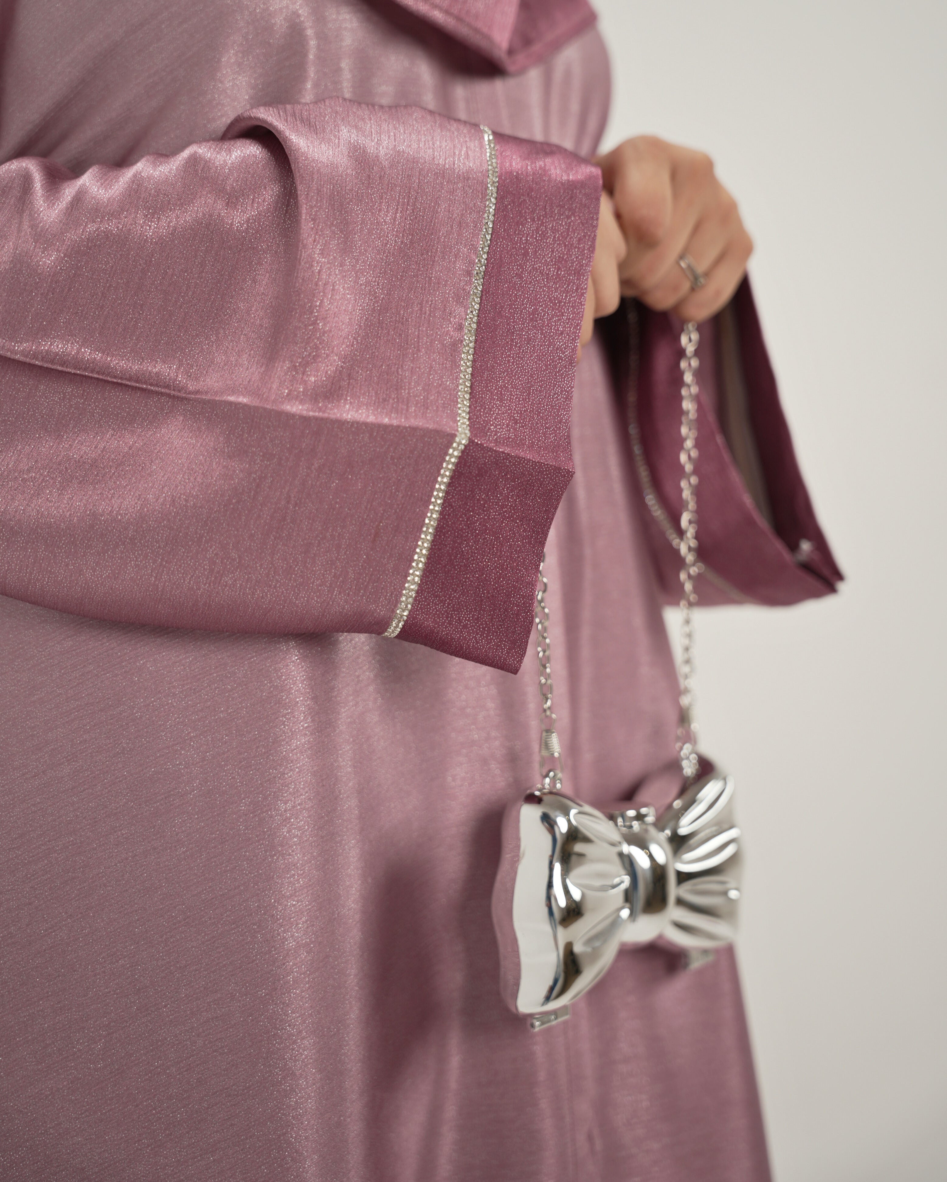 Luxe Ombre Abaya with Matching Organza Hijab & Niqab - Pink