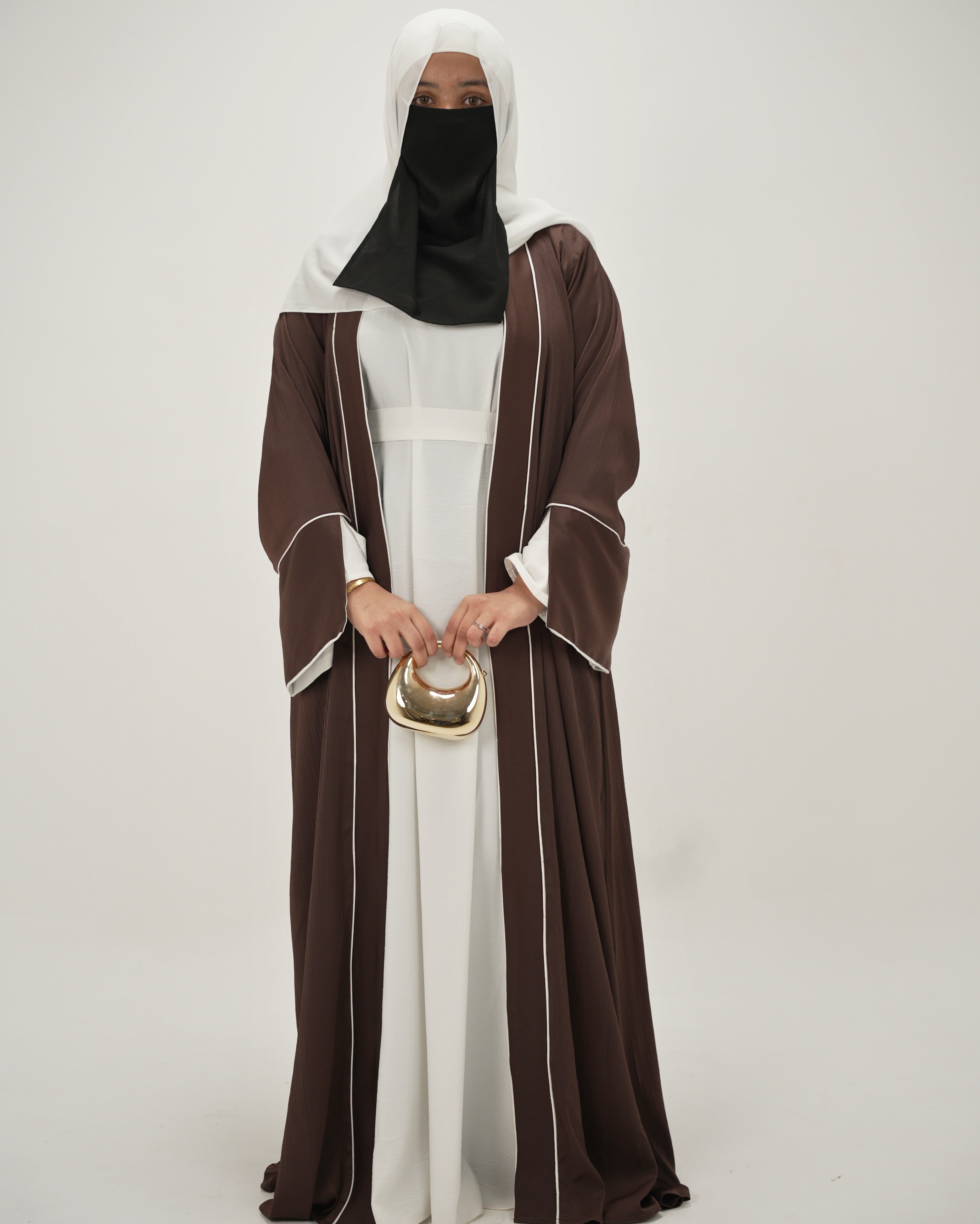 Alina | Shrug Abaya Set - Espresso