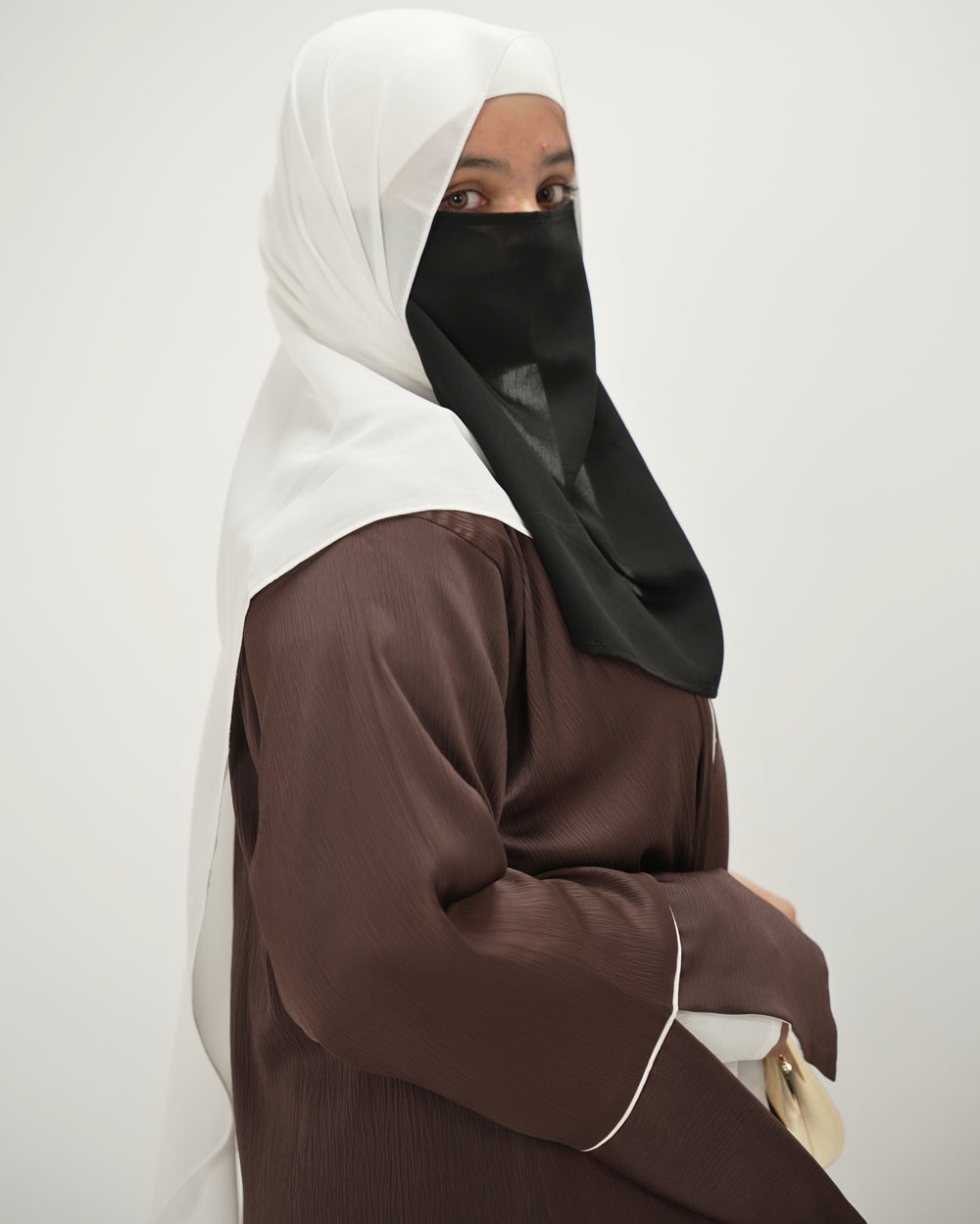 Alina | Shrug Abaya Set - Espresso