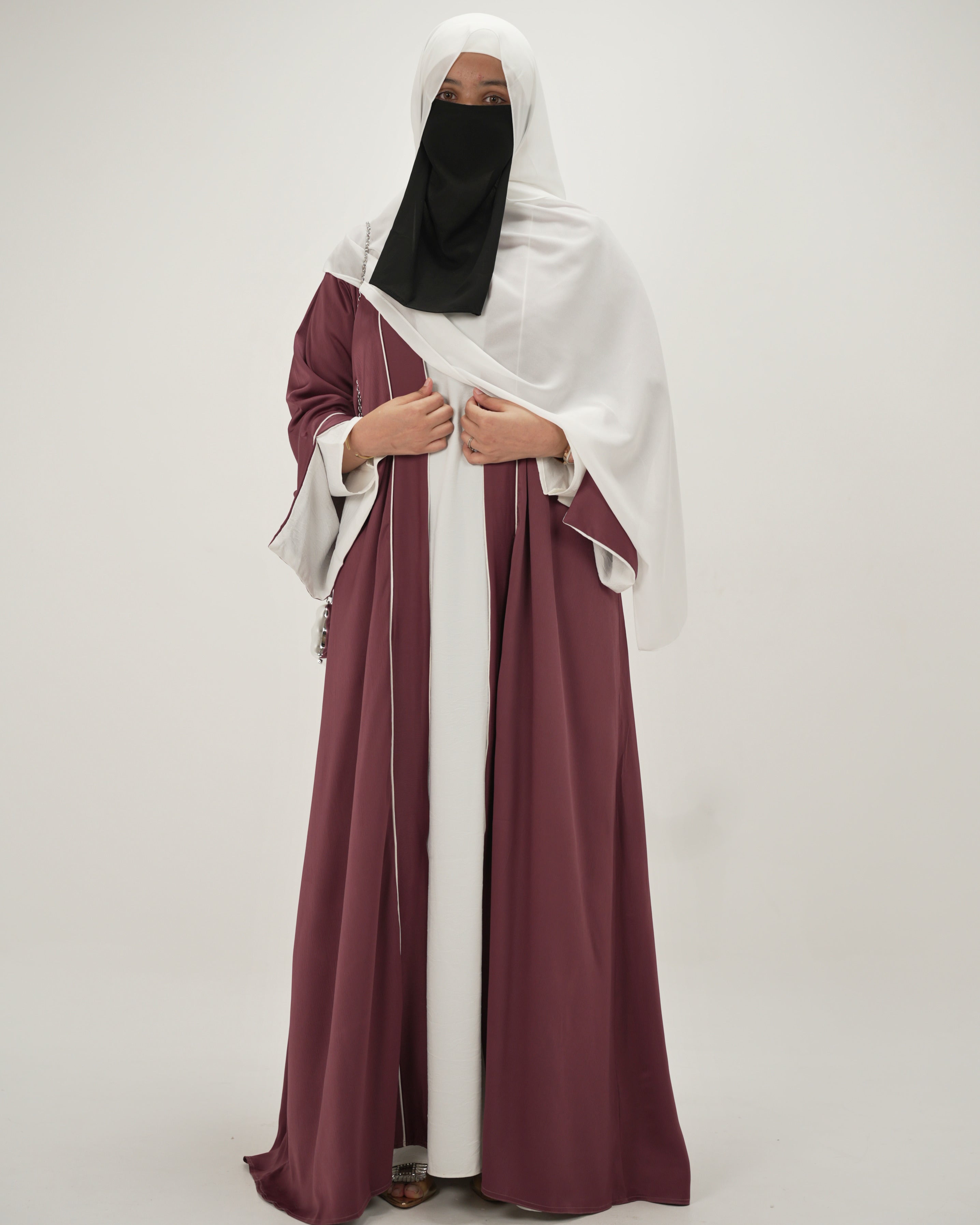 Alina | Shrug Abaya Set - Mulberry