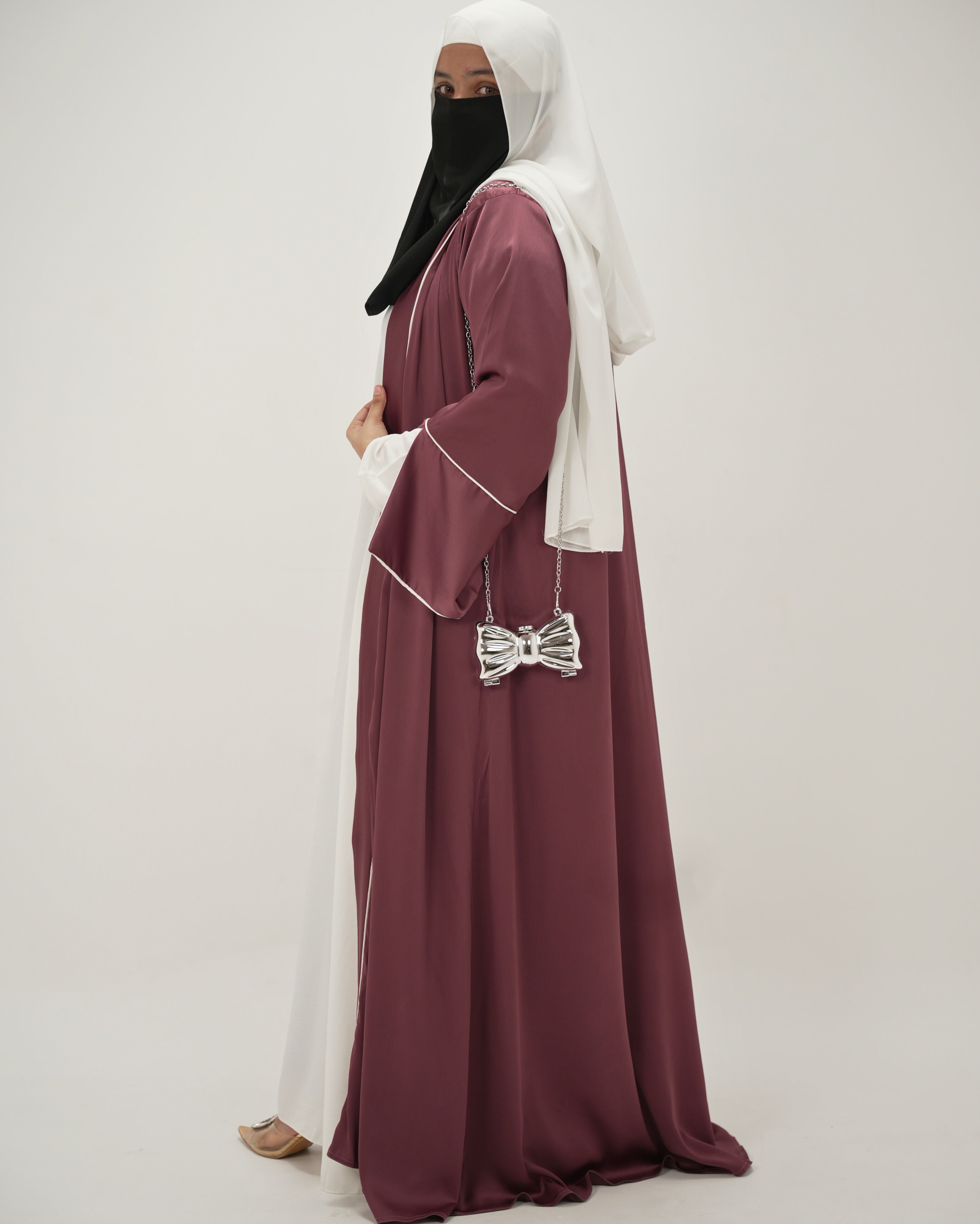 Alina | Shrug Abaya Set - Mulberry