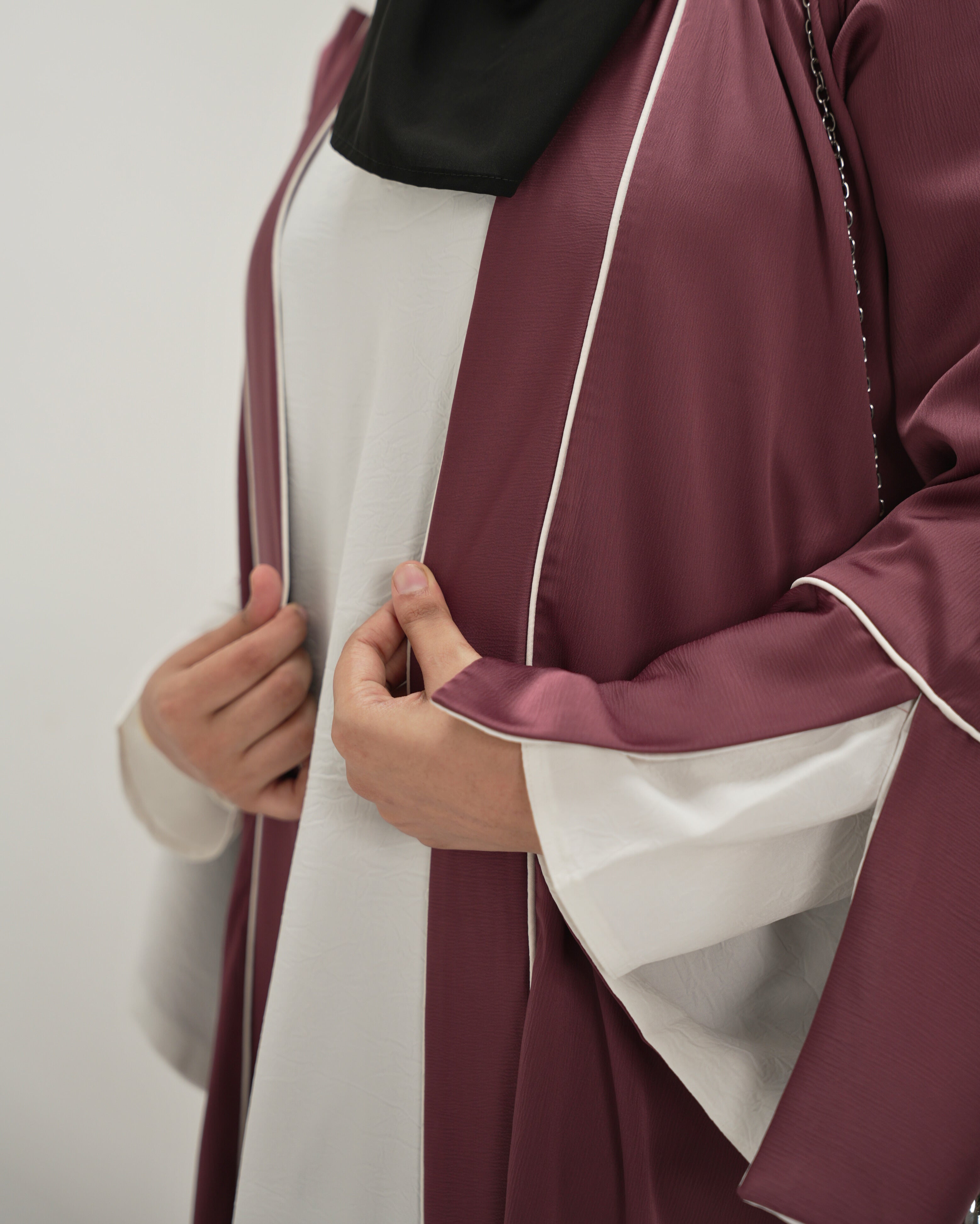 Alina | Shrug Abaya Set - Mulberry